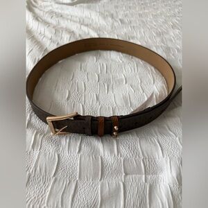 Michael Kors Dark Brown Leather Belt